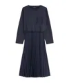 Weekend Max Mara Scatola Long Sleeve Mixed Media Dress In Black