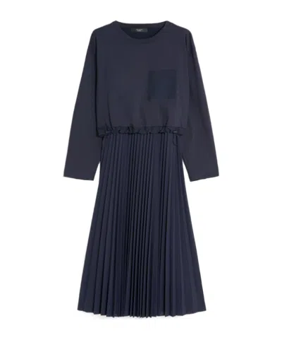 WEEKEND MAX MARA PLEATED CREPE JERSEY DRESS