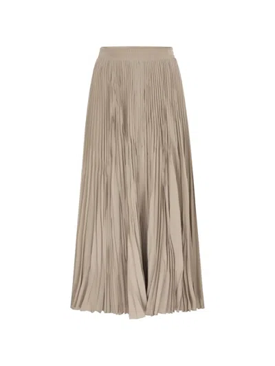 Weekend Max Mara Pleated Flared Maxi Skirt In Brown