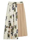 Weekend Max Mara Omens Beige Etra Pleated Woven Midi Skirt In Neutral