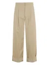 Weekend Max Mara Pleated-front Cuffed Trousers In Neutral