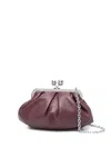 Weekend Max Mara Pleated-leather Ball-clasp Clutch Bag In Red