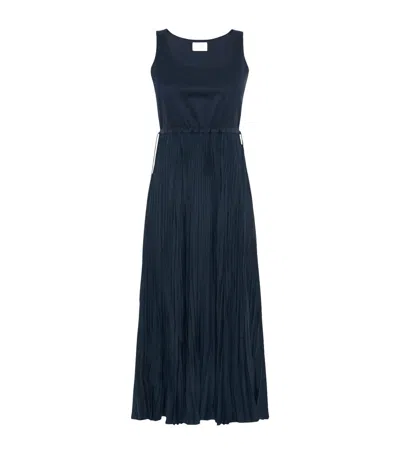 Weekend Max Mara Pleated Maxi Dress In Navy