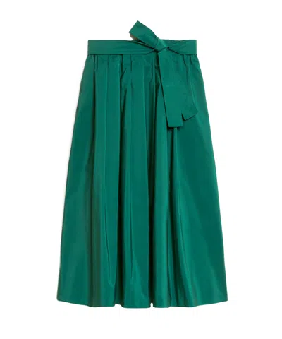 Weekend Max Mara Pleated Midi Skirt In Green