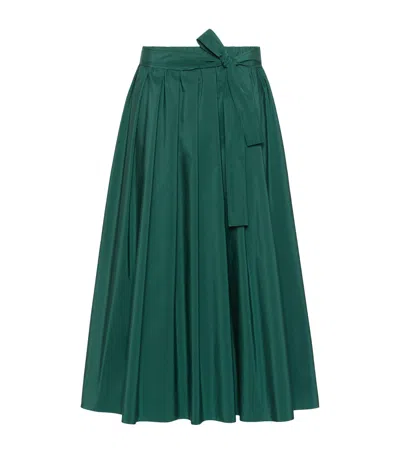 Weekend Max Mara Pleated Midi Skirt In Green