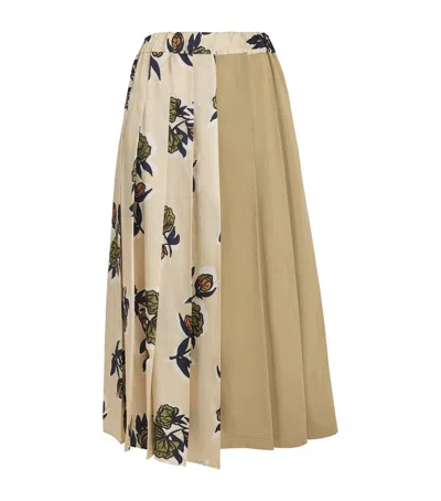 Weekend Max Mara Pleated Midi Skirt In Brown