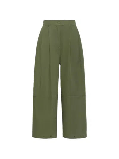 Weekend Max Mara Casual Pants With Belt Loops In Green