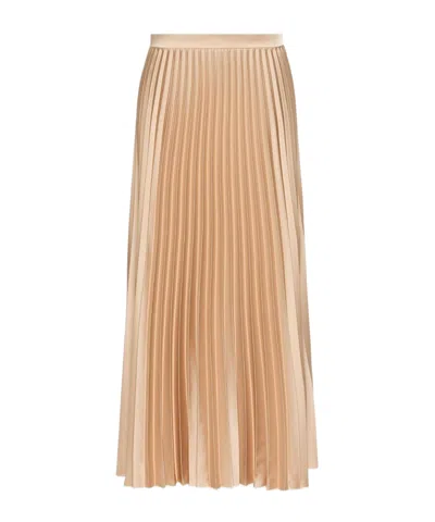 Weekend Max Mara Pleated Satin Skirt In Neutral