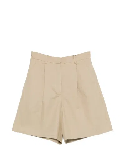 Weekend Max Mara Pleated Shorts In Neutral
