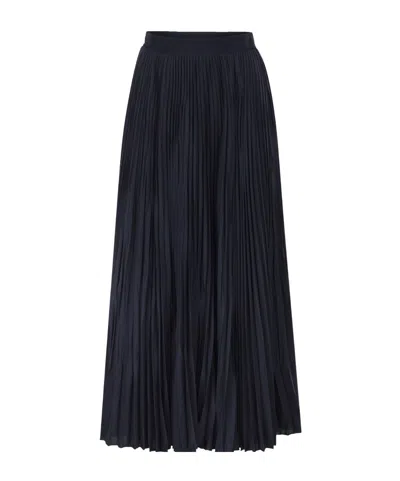 Weekend Max Mara Pleated Flared Maxi Skirt In Blue