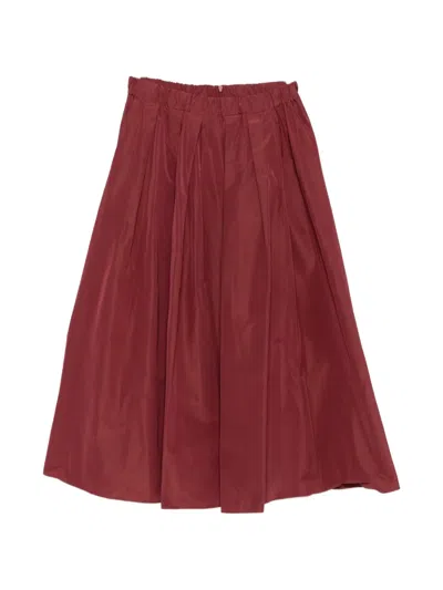 Weekend Max Mara Pleated Skirt In Burgundy
