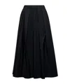 Weekend Max Mara Palk Pleated Wool Blend Midi Skirt In Black