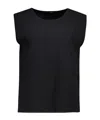 Weekend Max Mara Black T-shirt In Viscose Yarn In Black