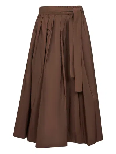 Weekend Max Mara Pleated Tie-waist Mid Skirt