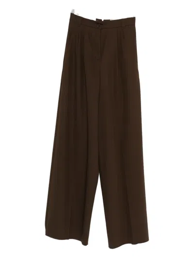 Weekend Max Mara Pleated Trousers In Brown