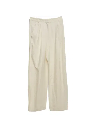 Pre-owned Weekend Max Mara Pleated Wide-leg Trousers In Neutral