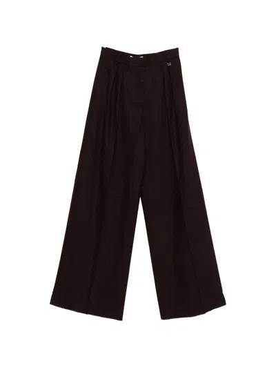 Weekend Max Mara Pleated Wide-leg Trousers In Purple
