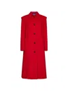 Weekend Max Mara Pleated-back Layered-shoulder Coat In 레드