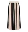 Weekend Max Mara Pleiadi Multicolor Pleated Striped Skirt In Multi