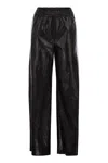 Weekend Max Mara Plutone - Coated Fabric Wide Trousers In Black