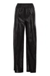 Weekend Max Mara Plutone - Coated Fabric Wide Trousers In Black