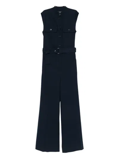 Weekend Max Mara Pocket-belted Jumpsuit In Blue
