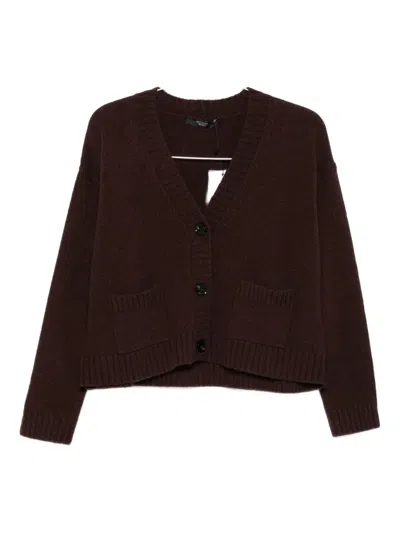 Weekend Max Mara Pocket Button Cardigan In Black