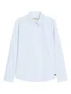 Weekend Max Mara Cotton Straight Fit Top With Rounded Hem In Blue