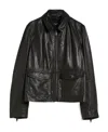 Weekend Max Mara Pocket Details Leather Jacket In Black
