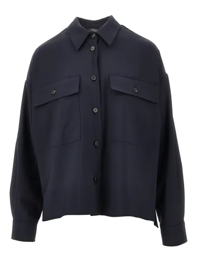 Weekend Max Mara Pocket Overshirt In Blue
