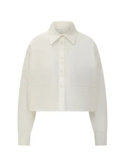 Weekend Max Mara Svago Cropped Boxy Cotton Shirt In Neutral
