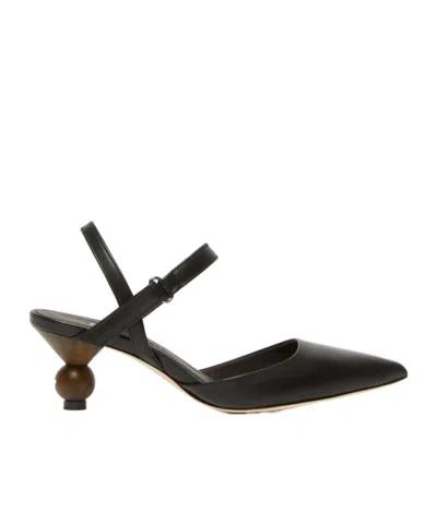 Weekend Max Mara Pointed High Heel Sandals In Black
