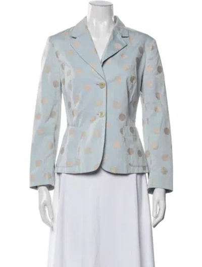 Pre-owned Weekend Max Mara Polka Dot Print Blazer In Blue