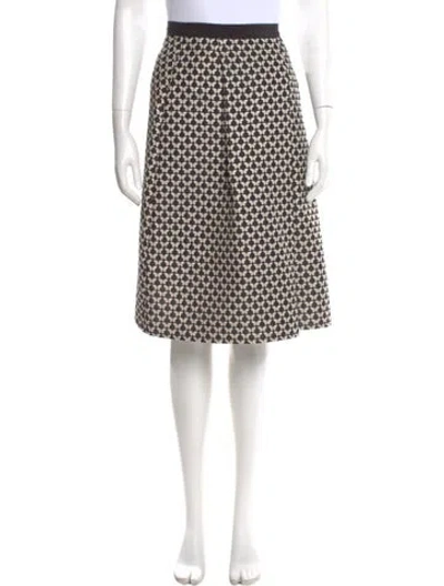 Pre-owned Weekend Max Mara Polka Dot Print Knee-length Skirt In Black
