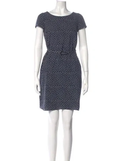 Pre-owned Weekend Max Mara Polka Dot Print Mini Dress In Blue