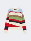Weekend Max Mara Striped Crew Neck Knit Sweater In Multi