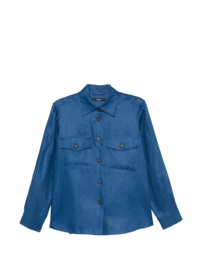Weekend Max Mara Pomposa Button-up Shirt In Blue