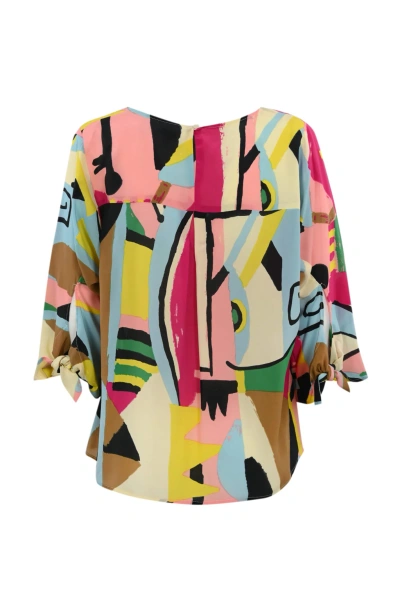 Weekend Max Mara Pomposa Silk Blouse In Multicolor