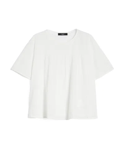 Weekend Max Mara Poplin And Jersey Top In White