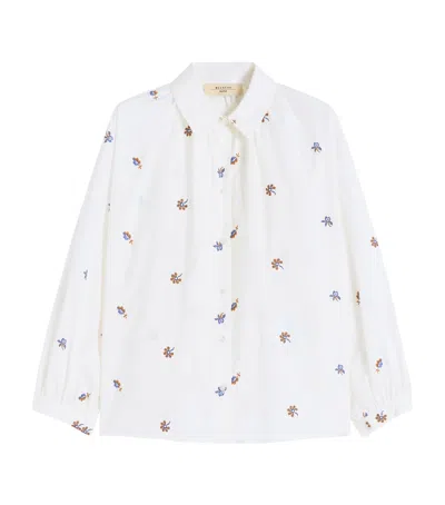 Weekend Max Mara Poplin Embroidered Shirt In Multi