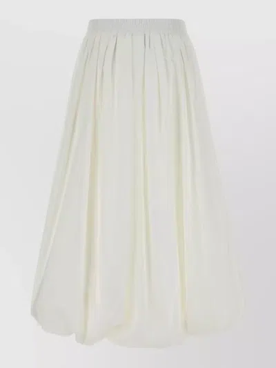 Weekend Max Mara Poplin Nuvole Skirt Balloon Silhouette Pleated In White