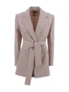 Weekend Max Mara Blazer Belted Waist Notched Lapel