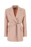 Weekend Max Mara Powder Pink Wool Teso Blazer In Pink