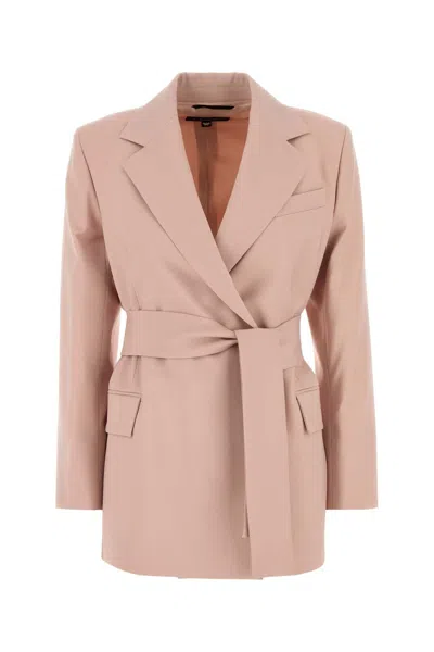WEEKEND MAX MARA WEEKEND MAX MARA POWDER PINK WOOL TESO BLAZER