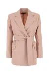 Weekend Max Mara Powder Pink Wool Teso Blazer In Pink