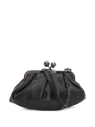 Weekend Max Mara Prati Leather Clutch Bag In Black