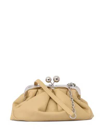Weekend Max Mara Prati Pleated Clutch Bag In Yellow
