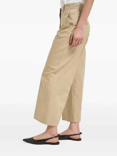 Weekend Max Mara Pressed-crease Cropped Trousers In Neutral