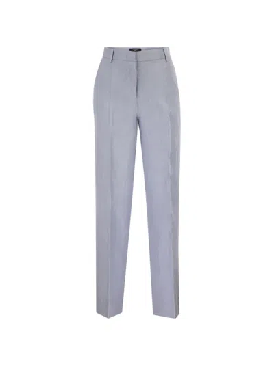 Weekend Max Mara Pressed-crease Linen Trousers In Gray