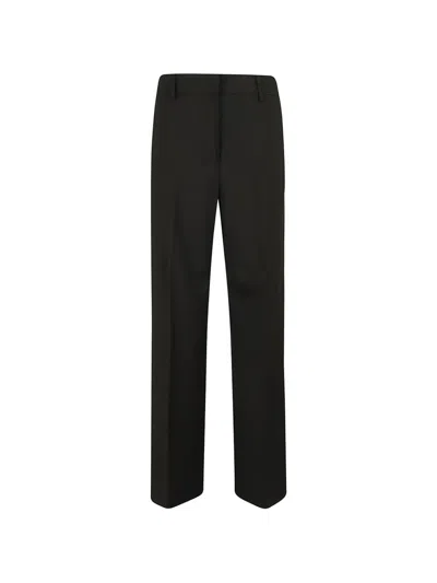Weekend Max Mara Pressed-crease Straight-leg Trousers In Black